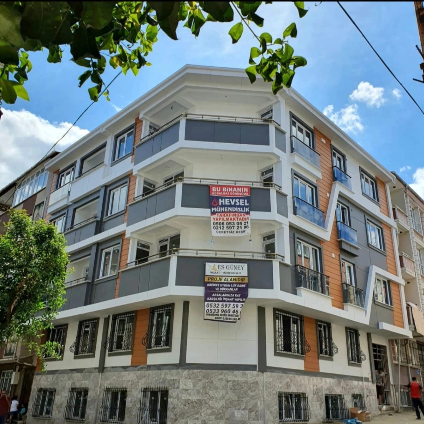 Tamamlanan apartman projesi cephe görünümü